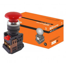 Кнопка TDM AEAL-22, Грибок, с фиксацией, красный, d22мм, 230В, 1з 1р SQ0704-0020