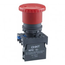 Кнопка управления CHINT "Грибок" d40мм с фиксацией NP8-01ZS/14 красн. 1НЗ IP65 (R) 667210
