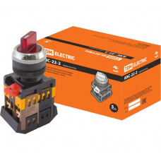 Переключатель TDM ELECTRIC АNС-22-2 на 2 фиксированных положения красный неон/230В I-O 1з 1р SQ0703-0001