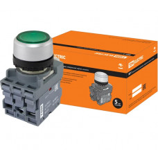 Кнопка TDM ELECTRIC MP1-21G(LED) в сборе d22мм/24В 1з+1р зеленая SQ0747-0018