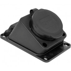 Настенная наклонная розетка EKF с крышкой, каучуковая, 230В, 2P+PE, 16A, IP44, RPS-019-16-230-44