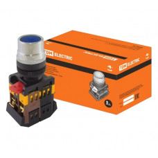 Кнопка TDM ABLF-22, синий, d22мм, неон/230В, 1з 1р SQ0704-0004
