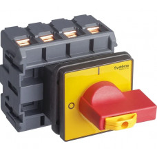 Выключатель разъединитель Systeme Electric 4P 100A IP20, с красной рукояткой на дверцу, 4 винта, 1 замок MSD100460R