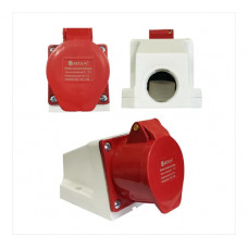 Розетка силовая настенная ARTSUN SW-3F-16А-IP44-5P