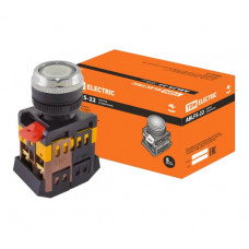 Кнопка TDM ABLFS-22, прозрачная, d22мм, неон/230В, 1з 1р SQ0704-0033