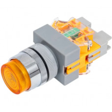 Кнопочный выключатель Dekraft ВК22-ABLFP-YEL-LED 25028DEK