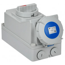 Розетка с механической блокировкой IEK ССИ-823 32А-6ч 220В 2P+PE IP67 PSR11-032-3-5-67