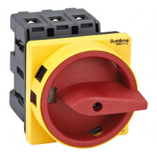 Выключатель разъединитель Systeme Electric 3P 40A IP20, с красной рукояткой на дверцу, 4 винтами С ЗАМКОМ MSD40310R