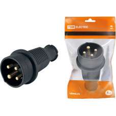 Вилка прямая каучук TDM ELECTRIC 3Р+РЕ 32А 380В IP44 SQ0612-0006