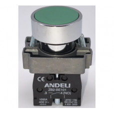 Кнопка ANDELI XB2-BА35 зеленая 1НЗ+1НО ADL10-059