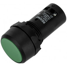 Кнопка REXANT eb22 возвратная зеленая no+nc 300 В, (10 шт) 36-5531