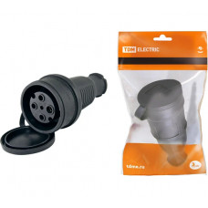 Разъем с заглушкой каучук TDM ELECTRIC 3Р+РЕ 32А 380В IP44 SQ0612-0007
