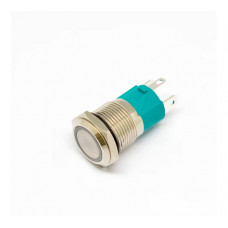 Кнопка антивандальная OXION ? 16, 220V 1NO, ON-OFF 10A с фиксацией под пайку, синяя, арт. OX16K1-P10Z-E