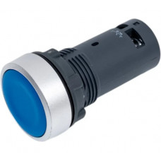 Кнопка Systeme Electric SB7 моноблочная, 22мм, синяя, с возвратом, металл, 1НО+1НЗ, IP65 SB7EA65