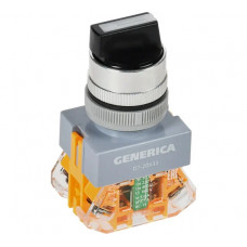 Переключатель GENERICA D7-20x33 на 3 положения 1NC+1NO с самовозвратом, черный BSW50-20X33-3-22-3-K02-G