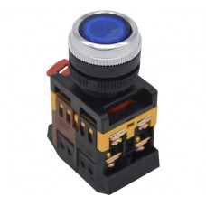 Кнопка ANDELI ABLFS-22 синий, d22мм, P+NO неон 220В/400B ADL10-026