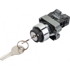 Переключатель ANDELI XB2-BG21 черный, 2 положения, с ключом, 1НО ADL10-004