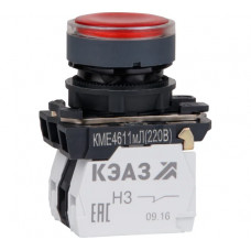 Кнопка КМЕ4611мЛ-220В-красный-1но+1нз-цилиндр-индикатор-IP65-КЭАЗ 14 шт 248251