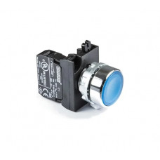 Нажимная кнопка Emas круглая синяя, 250В AC, 4А, CM100DM