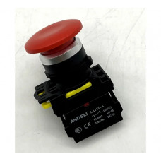 Кнопка ANDELI LA115-A5-01M/1 Грибок красный 1НЗ AC220V ADL10-347