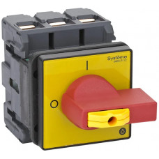Выключатель-разъединитель Systeme Electric 3P, 100A, IP20, с красной рукоятной на дверцу 4 винта 1 замок MSD100360R