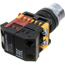 Кнопка TDM ABLF-22, белый, d22мм, неон/230В, 1з 1р SQ0704-0028