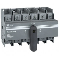 Реверсивный рубильник c рукояткой для прямой установки EKF 63A, 3P, TwinBlock tb-s-63-3p-rev