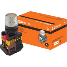 Кнопка TDM ABLF-22 прозрачная, d22мм, неон/230В, 1з+1р SQ0704-0029