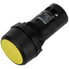 Кнопка REXANT eb22 возвратная, желтая, no+nc, 300 в 36-5532